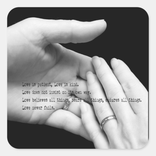 Korintiërs 13 Getrouwde Handen Sticker (Voorkant)