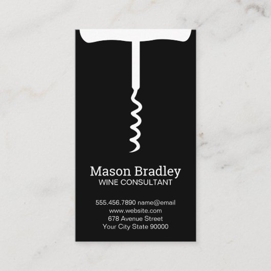 Korkschroef Visitekaartje (Voorkant)