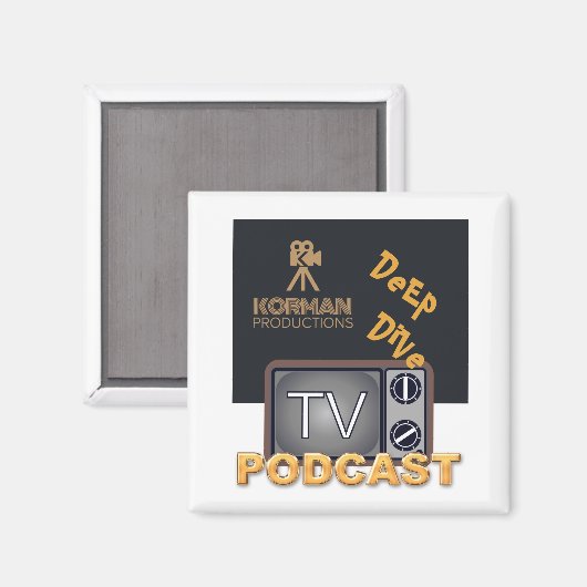 Korman Productions Deep Dive TV Podcast Magneet (Voorkant / Achterkant)
