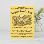 Korn op Cob Reunion Picnic Cookout Block Party Kaart (Staand voorkant)