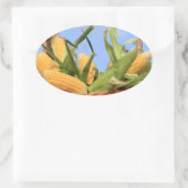 Korn op de Cob-sticker Ovale Sticker (Tas)