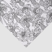 Kornbloemen, wilde bloemen, zwart-wit tissuepapier (Detail)