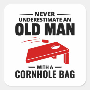 Korngat Bean Bag Toss Outdoor Lawn Game Funny Vierkante Sticker