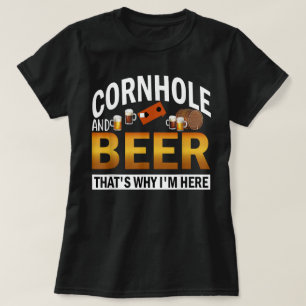 Korngat en bier daarom ben ik hier Corn Hole T-shirt