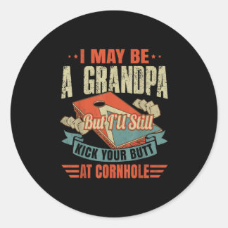 Korngat opa Bean Bags grootvader Ronde Sticker