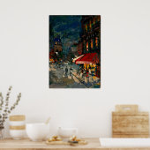 Korovin - Corner Cafe at Night, Paris omgeven Poster (Keuken)