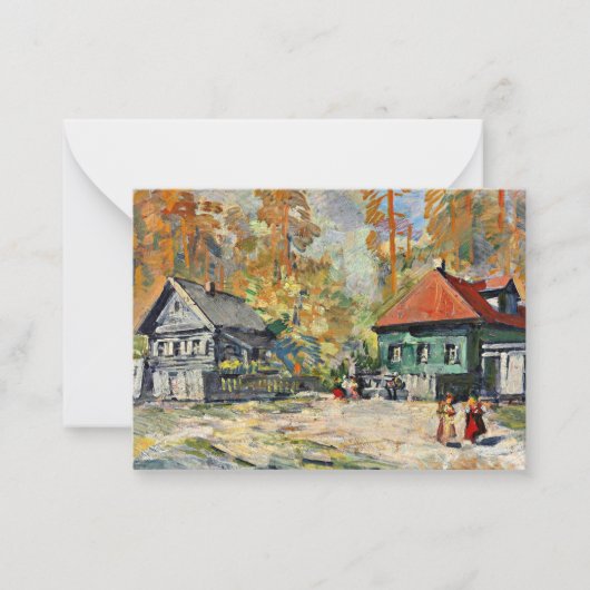Korovin - herfst in een Russisch dorp Notitiekaartje (Voorkant)