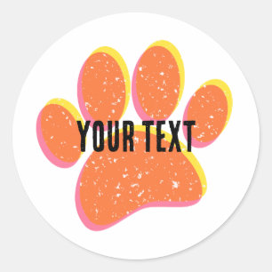 korrelige hondenvoetafdruk ronde sticker
