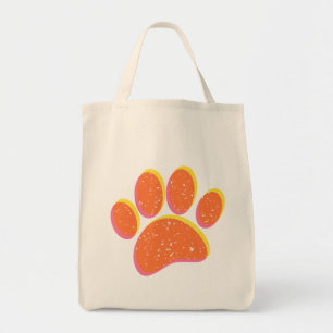 korrelige hondenvoetafdruk tote bag
