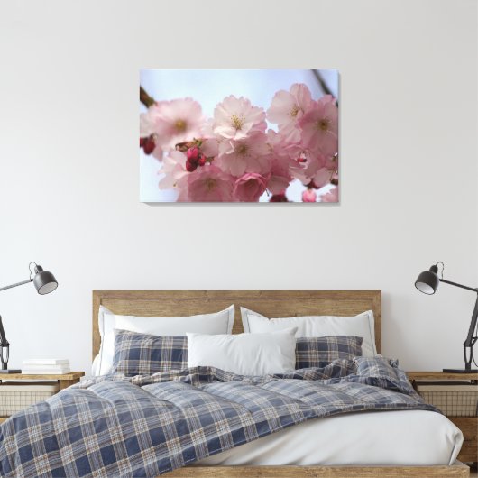 Körsbärsblommor - Canvas Afdruk (Insitu (Slaapkamer))