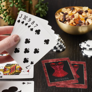 korset met rode lippen pokerkaarten
