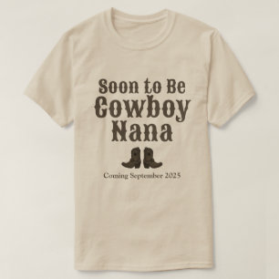 Kort Boots Cowboy Oma Baby Aankondiging T-shirt