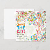 Kort de datum van de terugkeer Floral op Save The Date (Voorkant / Achterkant)