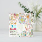 Kort de datum van de terugkeer Floral op Save The Date (Staand voorkant)