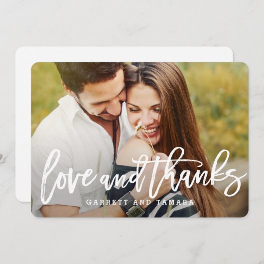 Kort geborsteld EDITABLE Kleur Dank u Kaart (Voorkant / Achterkant)