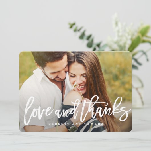 Kort geborsteld EDITABLE Kleur Dank u Kaart (Staand voorkant)