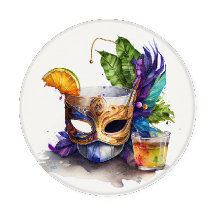 KORT GECOLORED MARDI GRAS FESTIVE DRINKEN