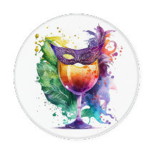KORT GECOLORED MARDI GRAS FESTIVE DRINKEN
