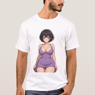 Kort haar paarse jurk heet anime meisje