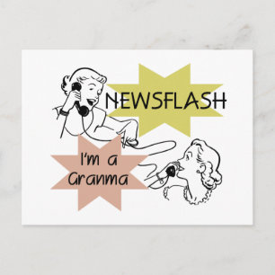 Kort nieuwsbericht ben ik T-shirts een Granma en Briefkaart
