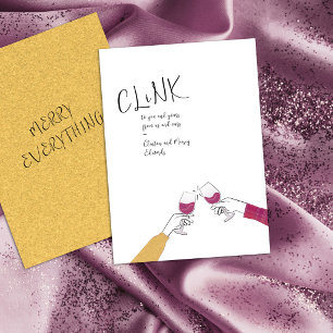 Kort voor vakantieviering – “Klink” wijn glas proo