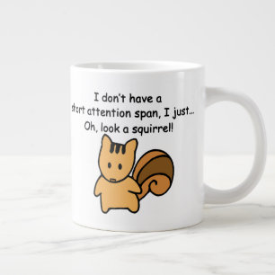 Korte aandacht Span Squirrel Funny Extra Grote Beker