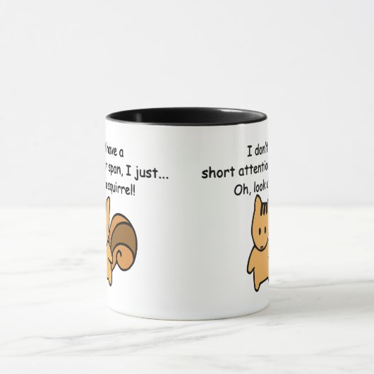 Korte aandacht Span Squirrel Funny Mok (Midden)