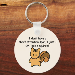 Korte aandacht Span Squirrel Funny Sleutelhanger