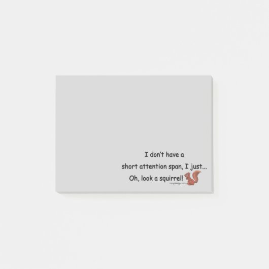 Korte aandacht Span Squirrel Gray Post-it® Notes (Voorkant)