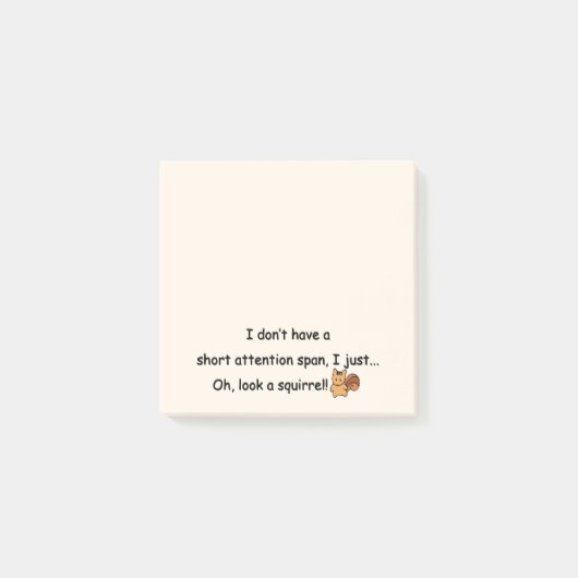 Korte aandacht Span Squirrel Humoureus Post-it® Notes (Voorkant)