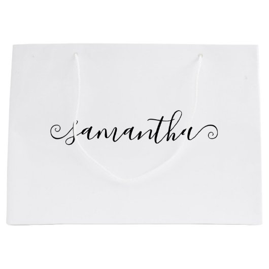 Korte Curly Swash Handtekening Naam Groot Cadeauzakje (Voorkant)