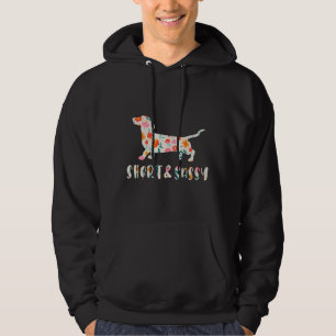 Korte en Sassy Dachshund bloemenhond Hoodie