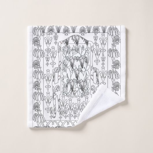 Korte en witte platte lijn 3 stuk bad handdoek (Wasdoekje)