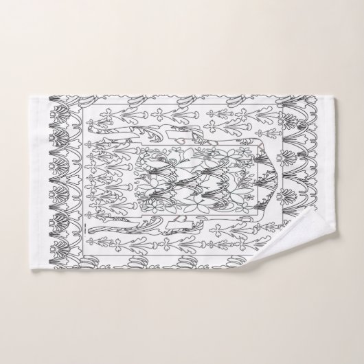 Korte en witte platte lijn 3 stuk bad handdoek (Handdoek)