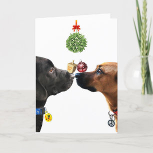 Korte hondjes Kerstkaart Feestdagen Kaart