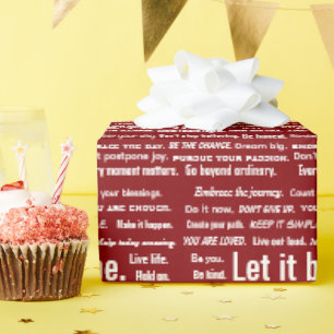 Korte Inspirerende Citaten Op Rood Cadeaupapier