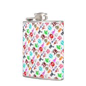 Korte kleurrijke grappige monsters heupfles (Links)