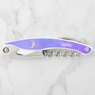 Korte, kleurrijke maan met  gezicht Paarse lucht Kurkentrekker