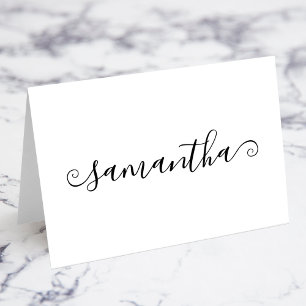 Korte Krolle Swash Handtekening Naam Plaatskaartje Kaart
