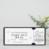 Korte Minimalistische  Maaltijd  Bon Kaart (Staand voorkant)
