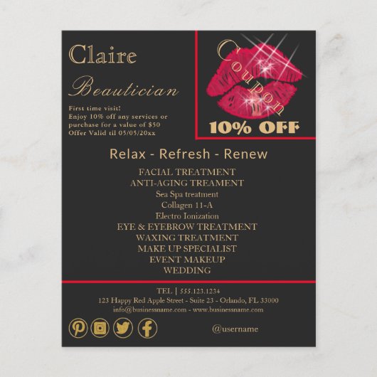 Korte, mousserende rode lippen Adverteren Flyer (Voorkant)