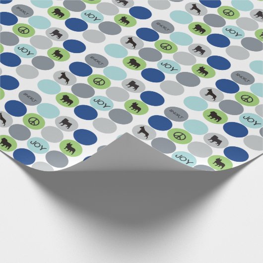 Korte-nose-omlooppapier - blauw cadeaupapier (Hoek)