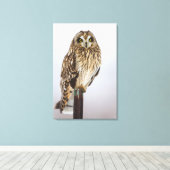 Korte oranjebruin op hek canvas afdruk (Insitu (Houten vloer))