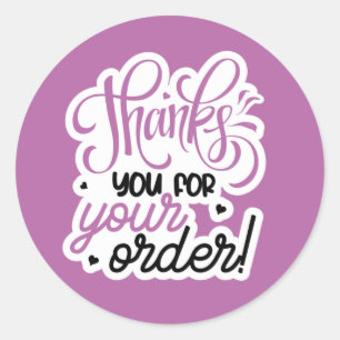 Korte orde bedankt woord kunst ronde sticker