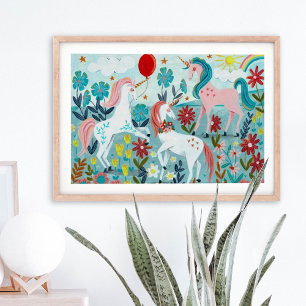 Korte regenboogmeisjes poster