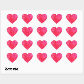 Korte roze kerstboom hart sticker (Vel)