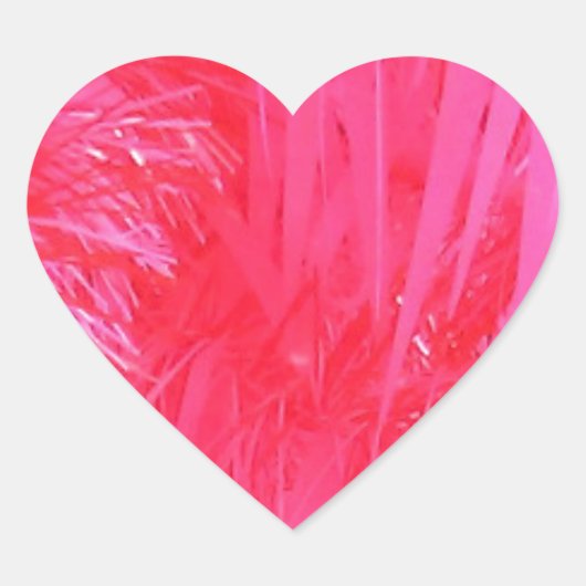 Korte roze kerstboom hart sticker (Voorkant)