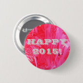 Korte roze kerstboom ronde button 5,7 cm (Voorkant /achterkant)