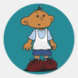 Korte slaapkamer ronde sticker