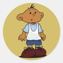 Korte slaapkamer ronde sticker